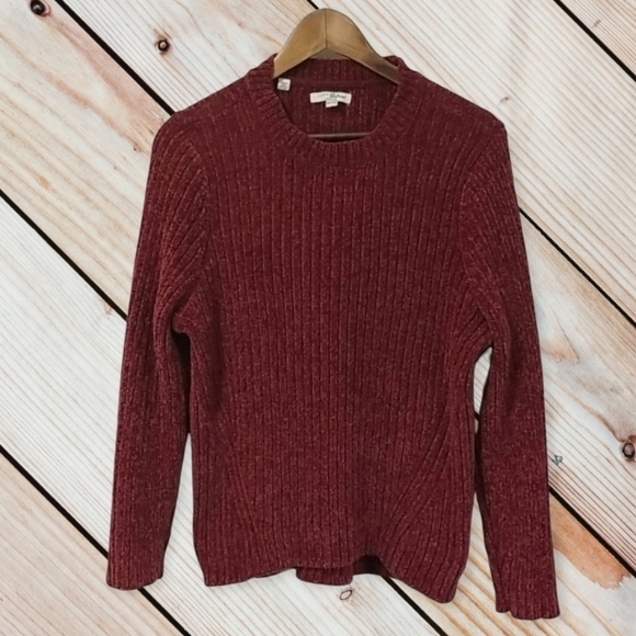 Jachs Girlfriend Burgandy Ribbed Sweater - Picture 1 of 5